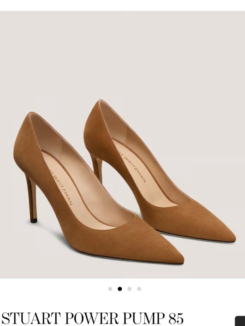 New Stuart Weitzman STUART Power Pump 85 US 7.5 Toasted Almond Suede